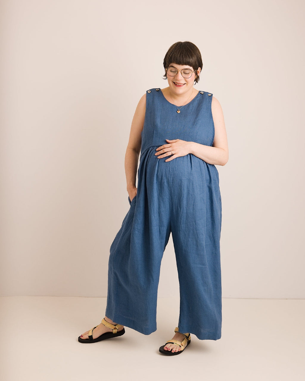 Journy Ada Linen Jumpsuit - Aegean Blue
