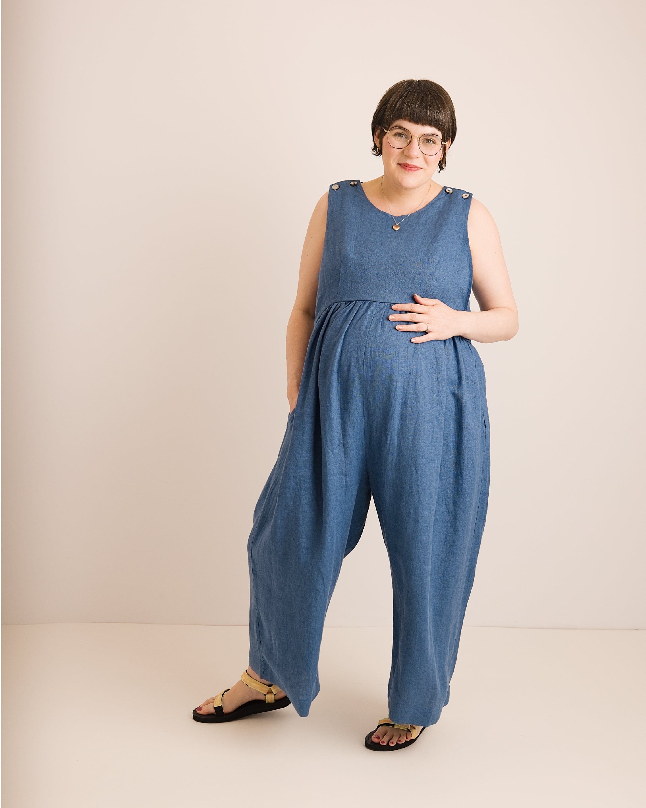 Journy Ada Linen Jumpsuit - Aegean Blue