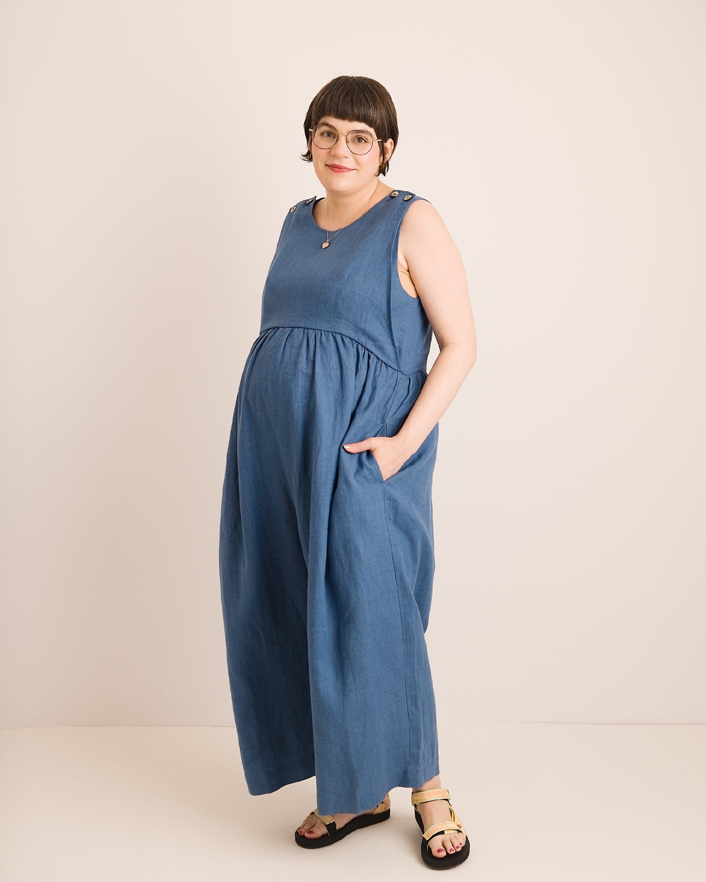 Journy Ada Linen Jumpsuit - Aegean Blue