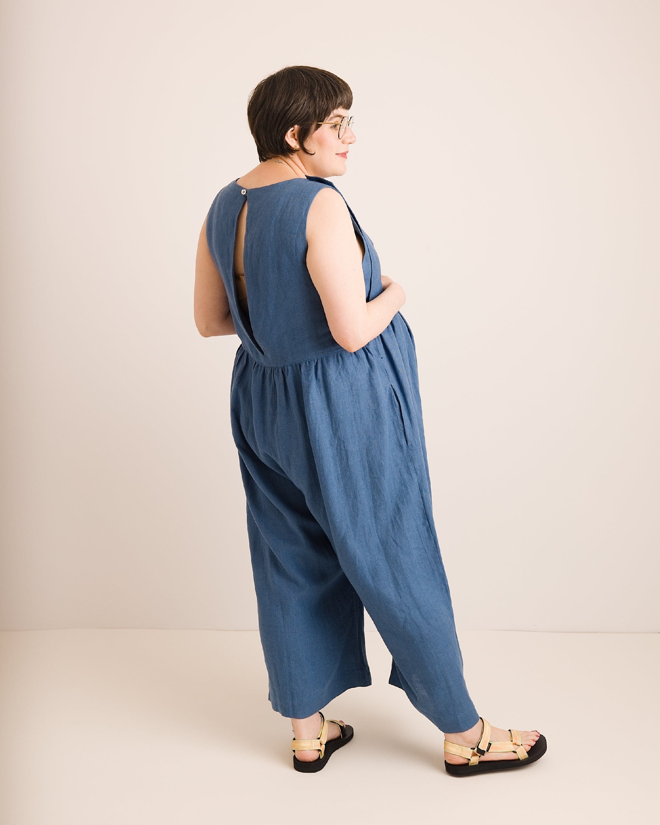Journy Ada Linen Jumpsuit - Aegean Blue