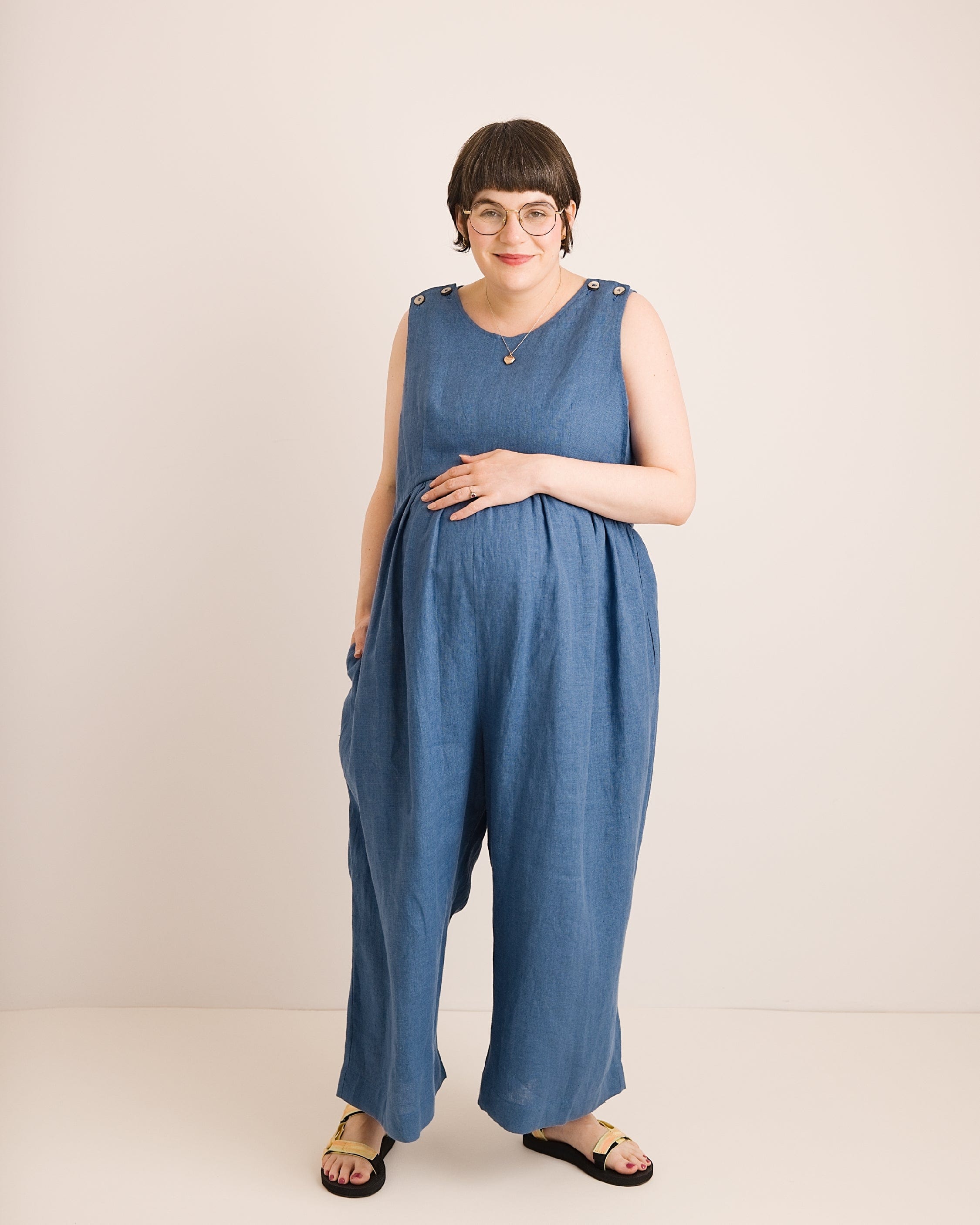 Journy Ada Linen Jumpsuit - Aegean Blue