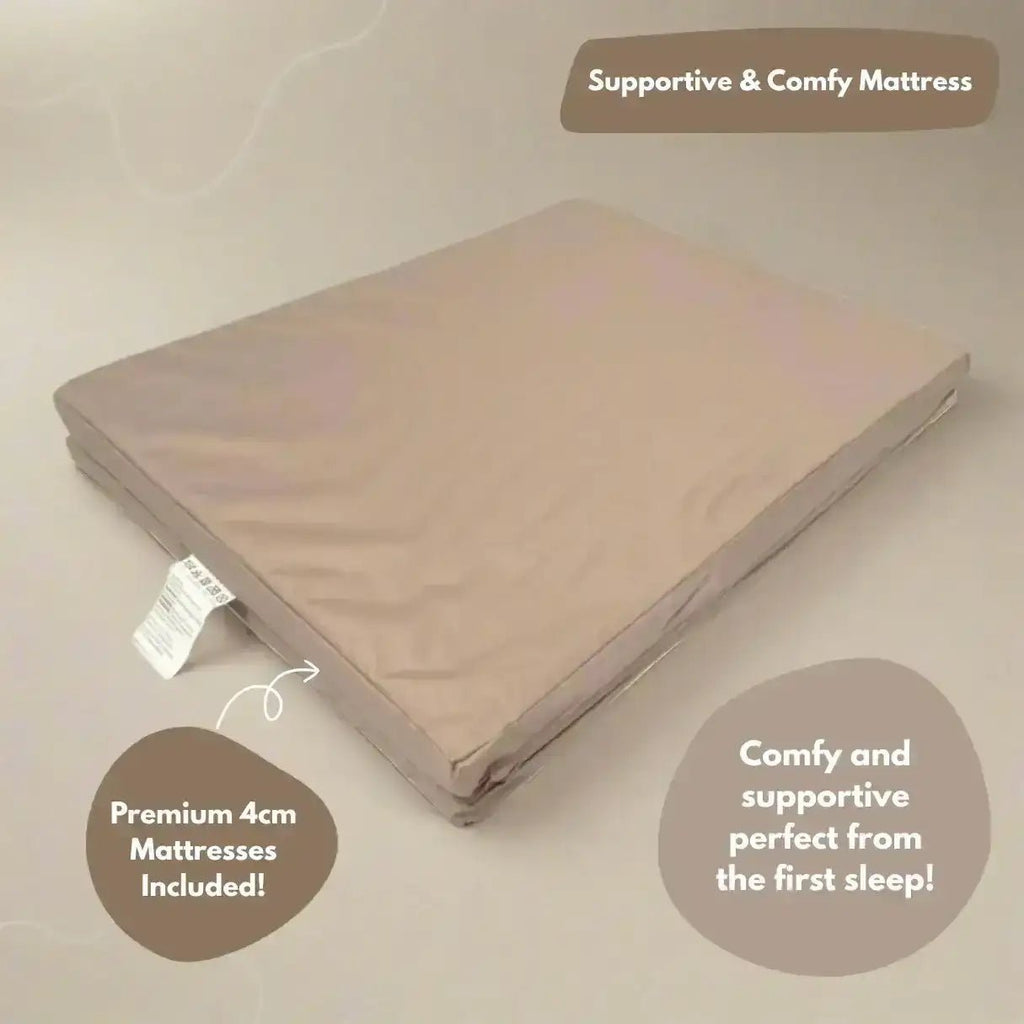 Airpod 3 Travel Cot Includes Newborn Bassinet Insert - Beige - Baby&More
