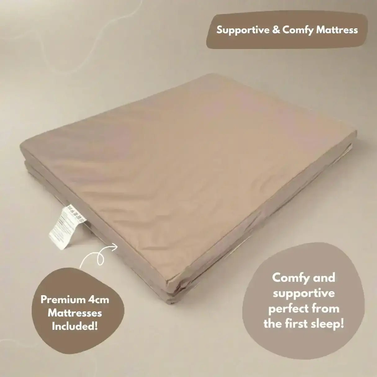 Airpod 3 Travel Cot Includes Newborn Bassinet Insert - Beige - Baby&More