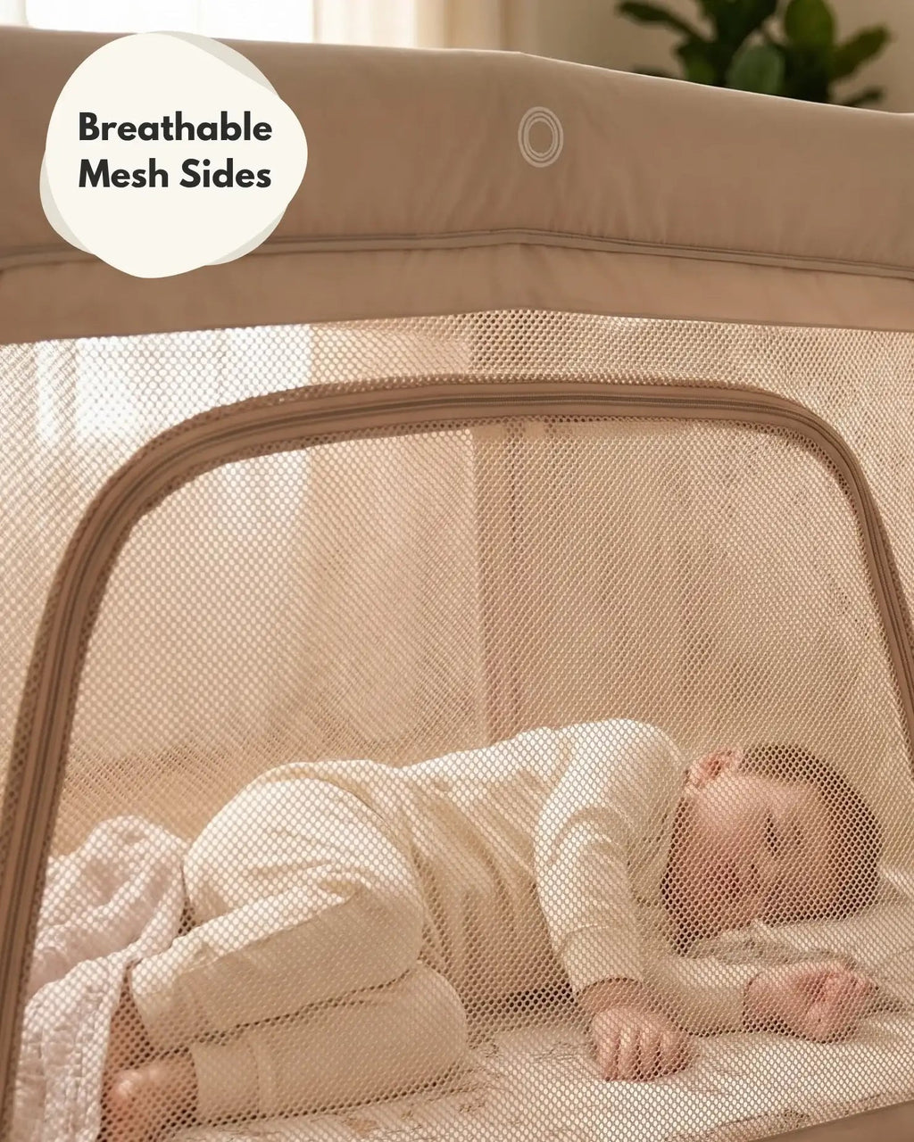Airpod 3 Travel Cot Includes Newborn Bassinet Insert - Beige - Baby&More