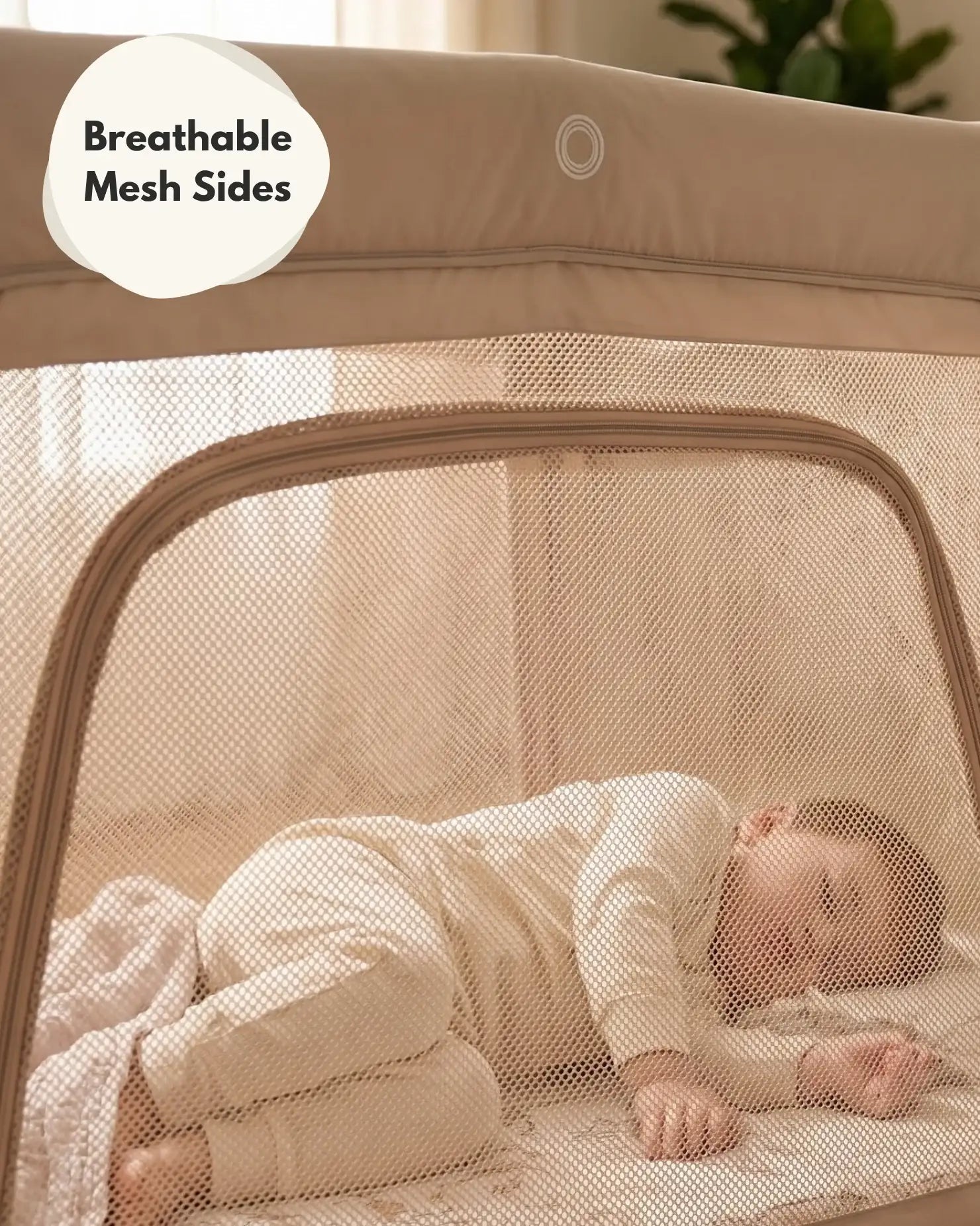 Airpod 3 Travel Cot Includes Newborn Bassinet Insert - Beige - Baby&More