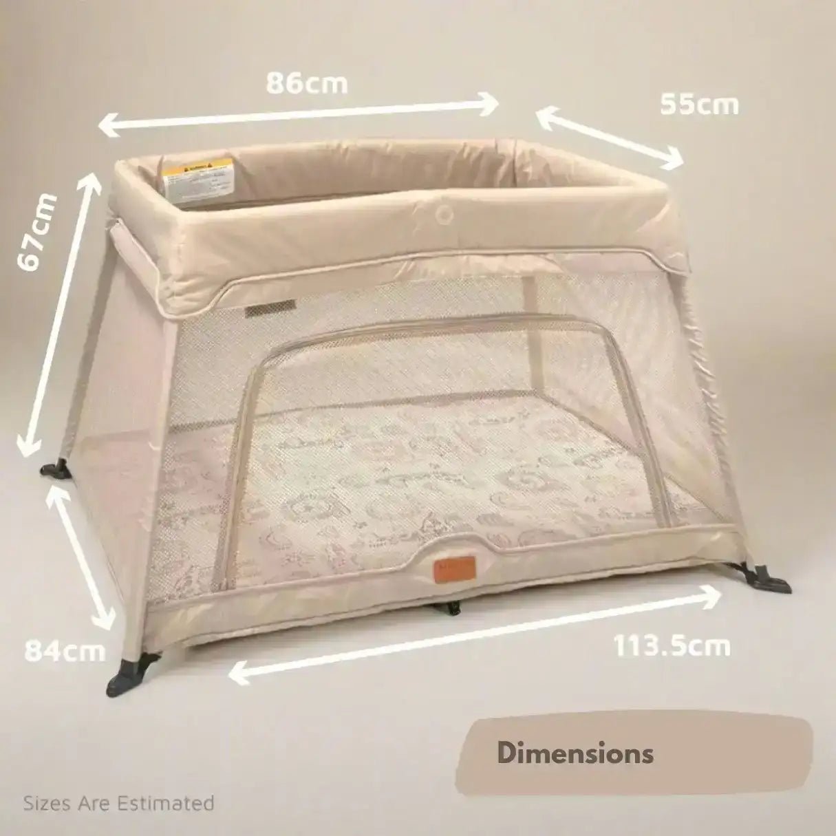 Airpod 3 Travel Cot Includes Newborn Bassinet Insert - Beige - Baby&More