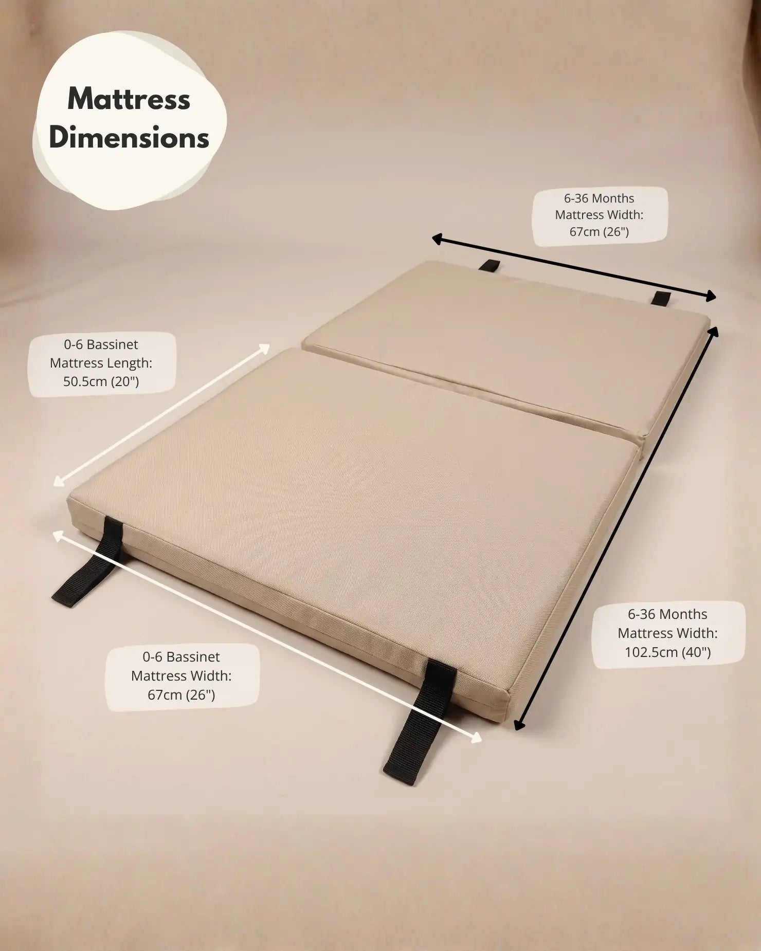 Airpod 3 Travel Cot Includes Newborn Bassinet Insert - Beige - Baby&More