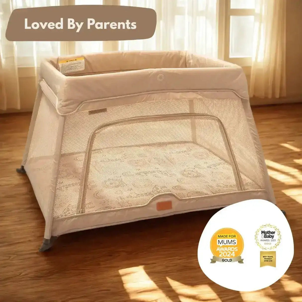 Airpod 3 Travel Cot Includes Newborn Bassinet Insert - Beige - Baby&More