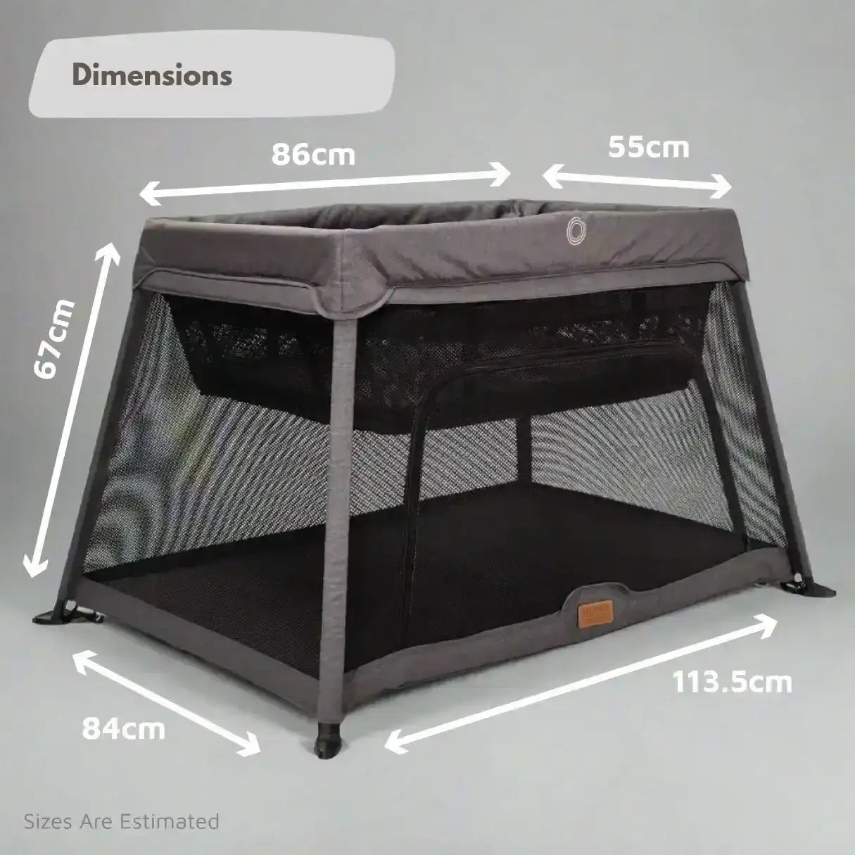 Airpod 3 Travel Cot Includes Newborn Bassinet Insert - Dark Grey - Baby&More