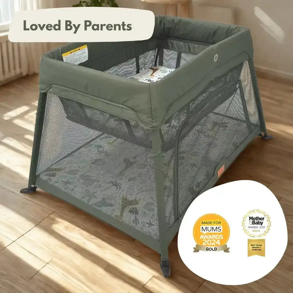 Airpod 3 Travel Cot Includes Newborn Bassinet Insert - Green - Baby&More