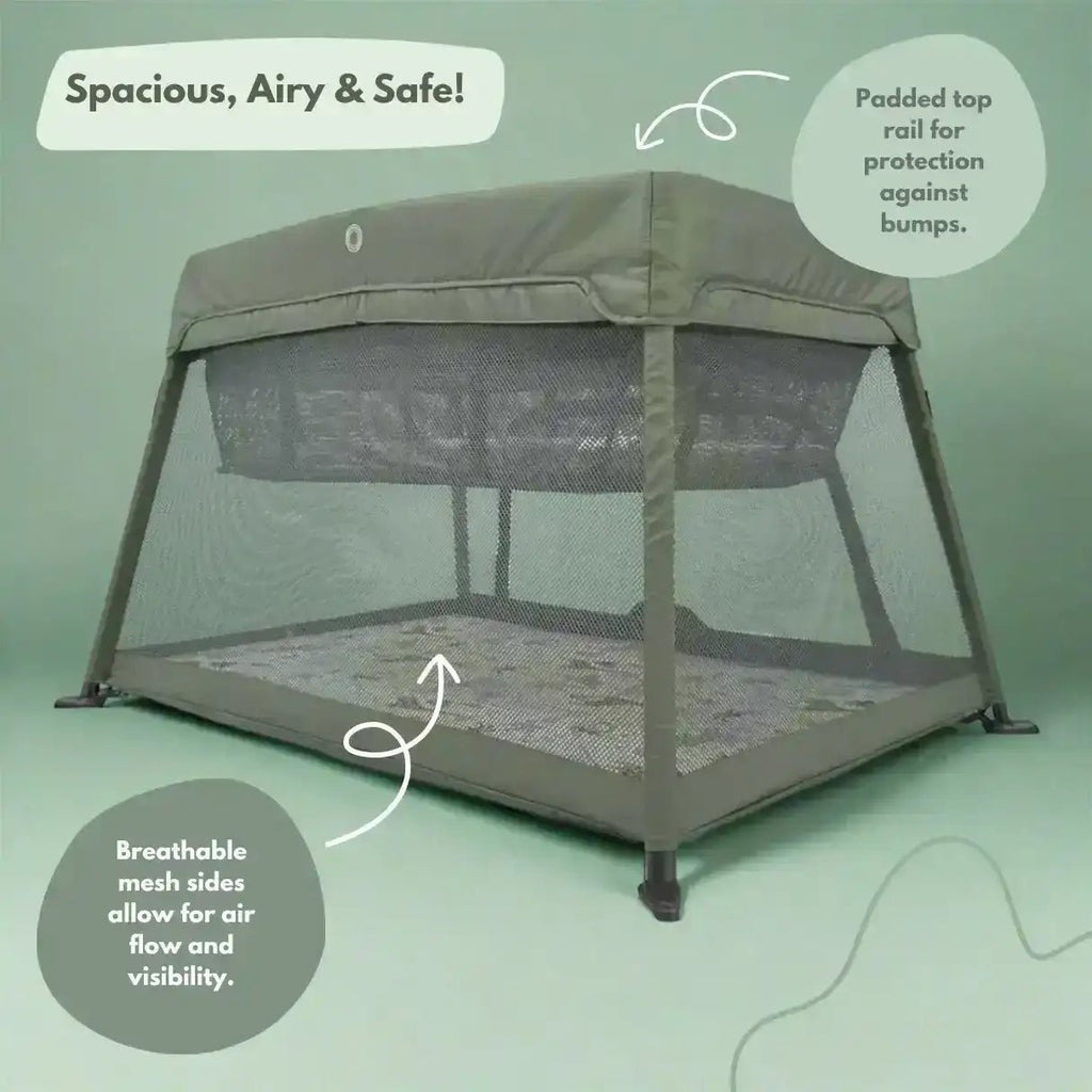 Airpod 3 Travel Cot Includes Newborn Bassinet Insert - Green - Baby&More