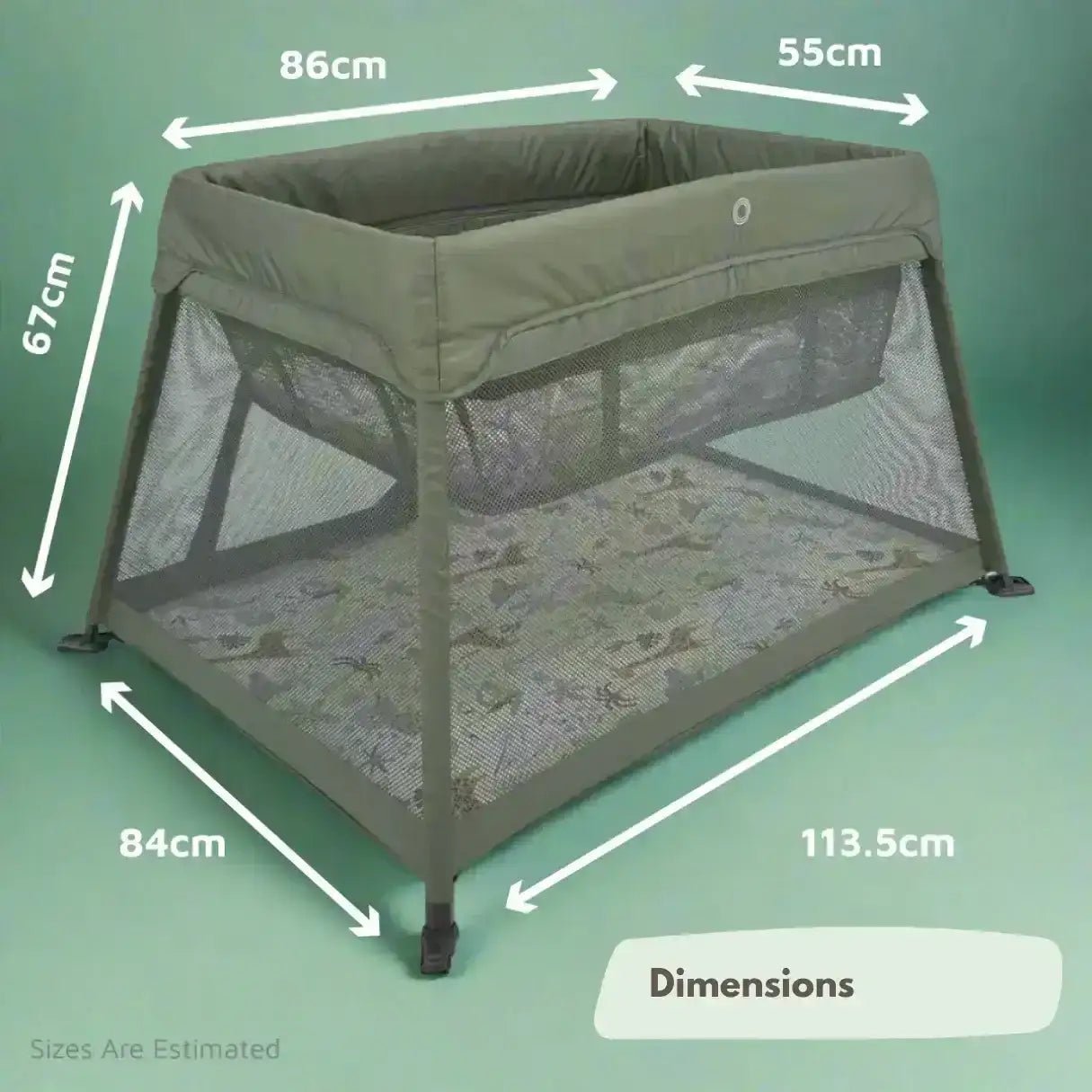 Airpod 3 Travel Cot Includes Newborn Bassinet Insert - Green - Baby&More