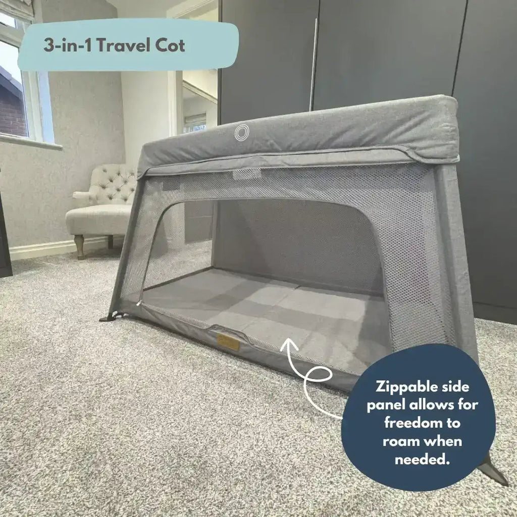 Airpod 3 Travel Cot Includes Newborn Insert - Light Grey - Baby&More