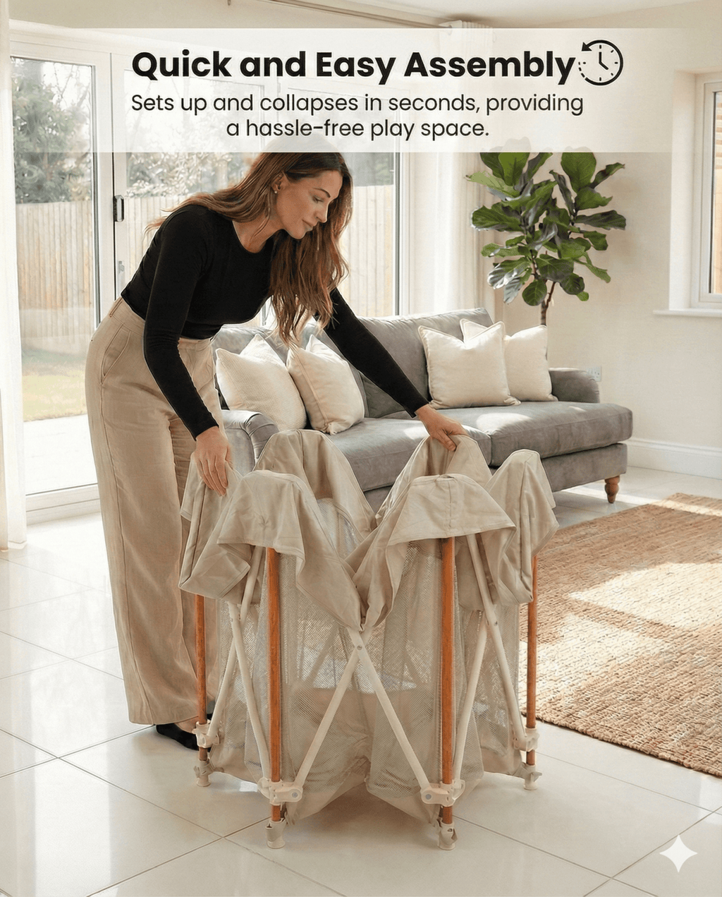 All Stars JOY Baby Playpen - Natural - Baby&More