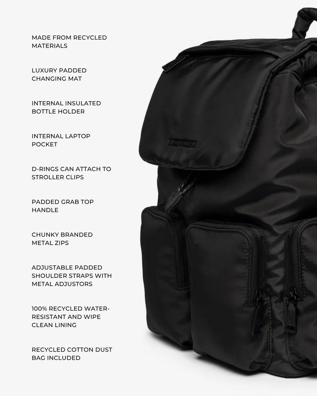 Tiba+Marl Alto Changing Backpack Black