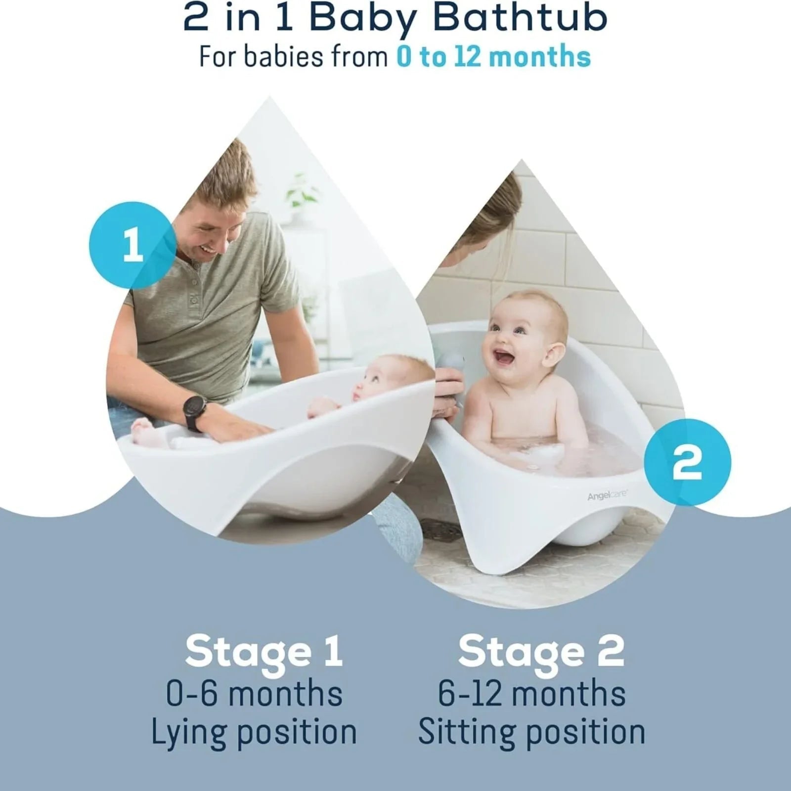 Angelcare Baby 2 - in - 1 Bath Tub - Baby&More
