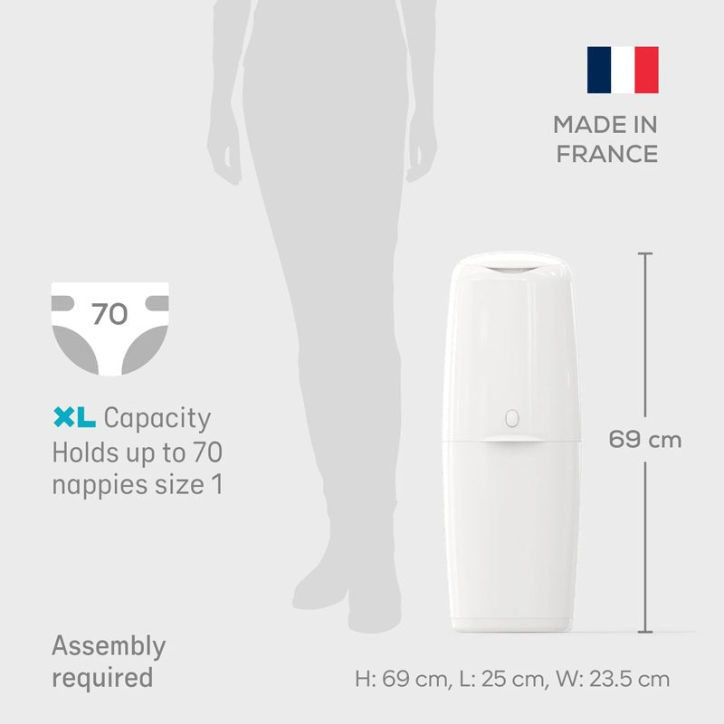 Angelcare Classic XL Nappy Bin Starter With 4 Pk Refills - Baby&More