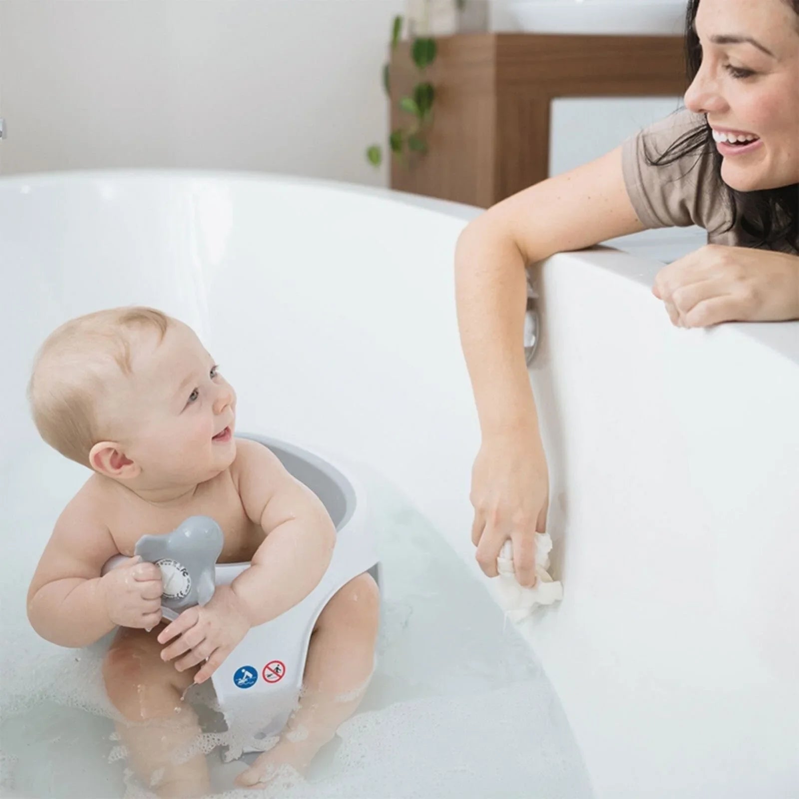 Angelcare Soft Touch Baby Bath Seat - Grey - Baby&More
