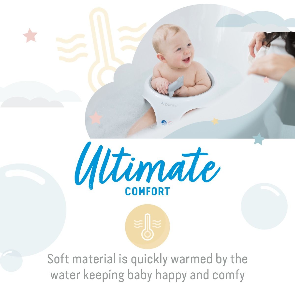 Angelcare Soft-Touch Bath Seat - Grey - Baby&More