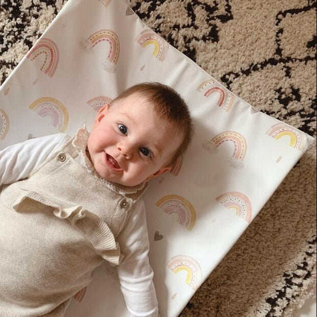 Anti - Roll Wedge Changing Mat - Rainbow Beau - Baby&More