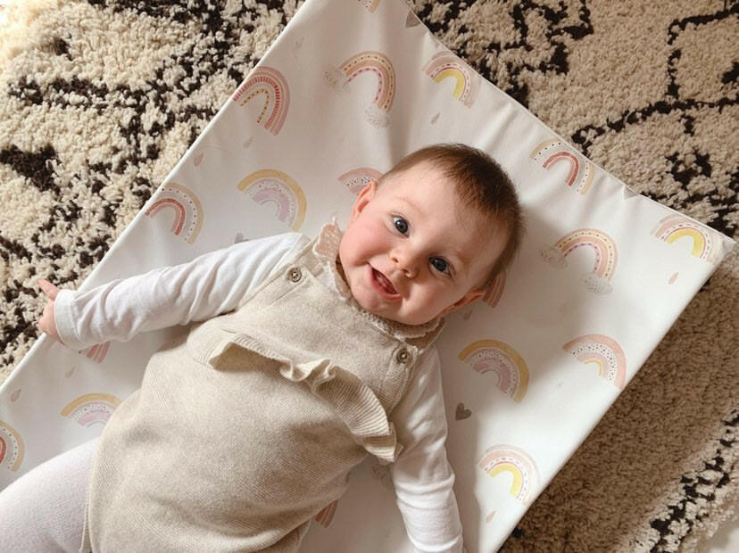 Anti - Roll Wedge Changing Mat - Rainbow Beau - Baby&More