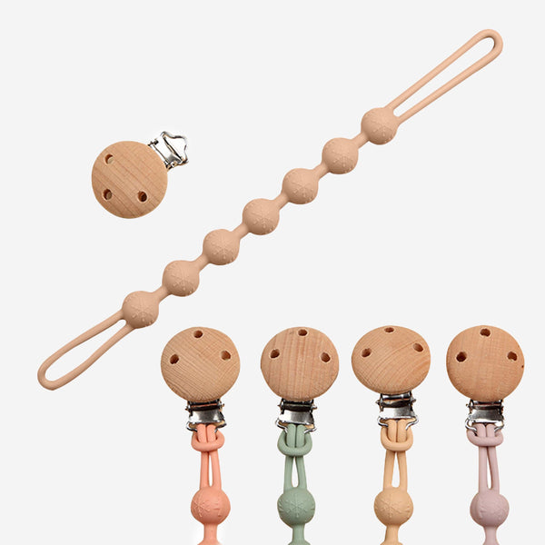 Bloom Bambini Baby Pacifier Clip and Teether in Peach
