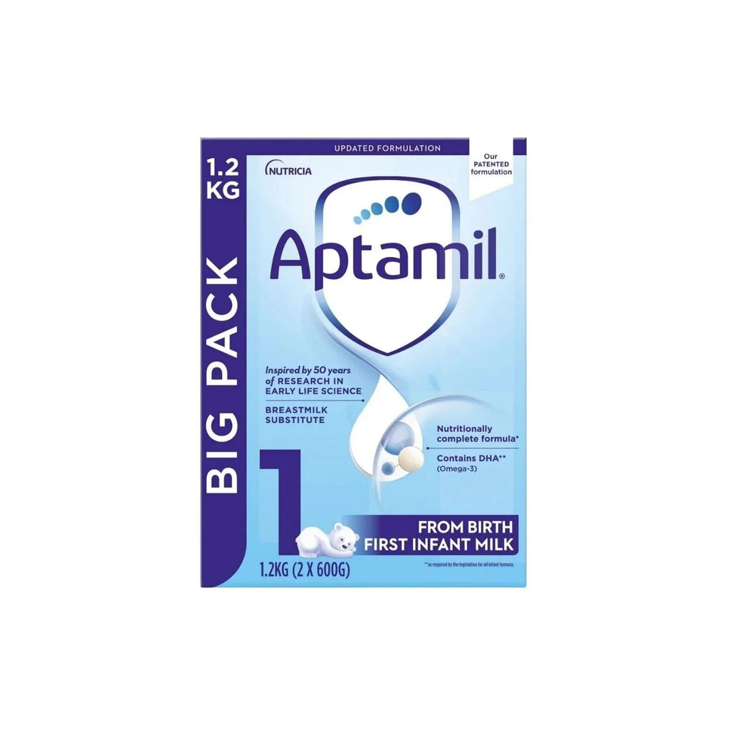 Aptamil 1 First Infant Milk Formula - from Birth 1.2kg (2x600g) - Baby&More