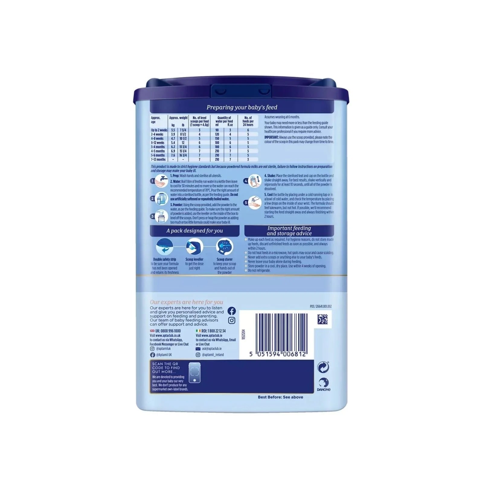 Aptamil 1 First Infant Milk Formula - from Birth 800g - Baby&More