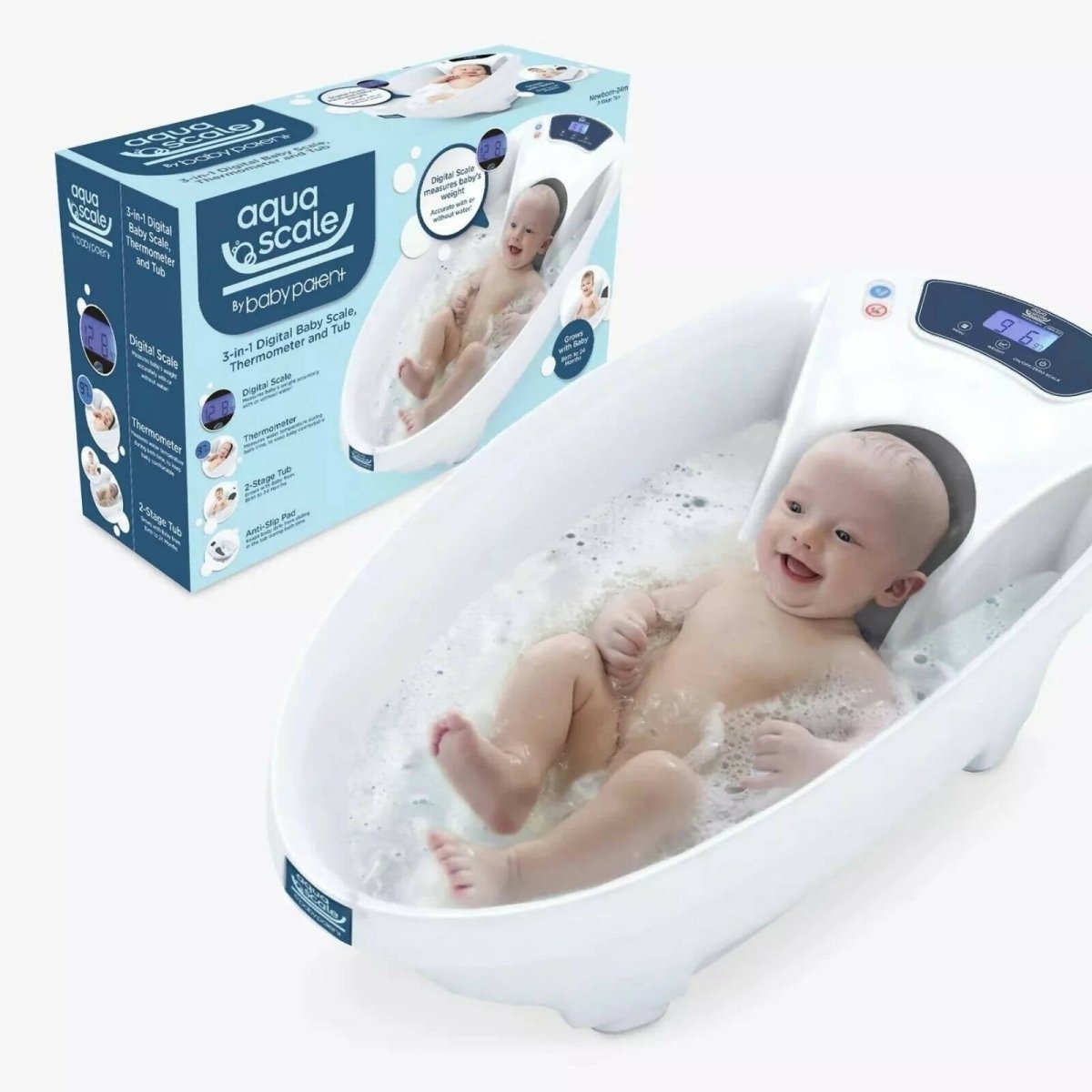 AquaScale V3 Digital Baby Bath - White - Baby&More