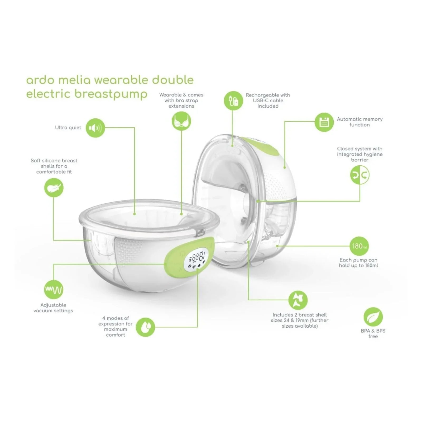 Ardo Melia Wearable Double Electric Breast Pump - Baby&More