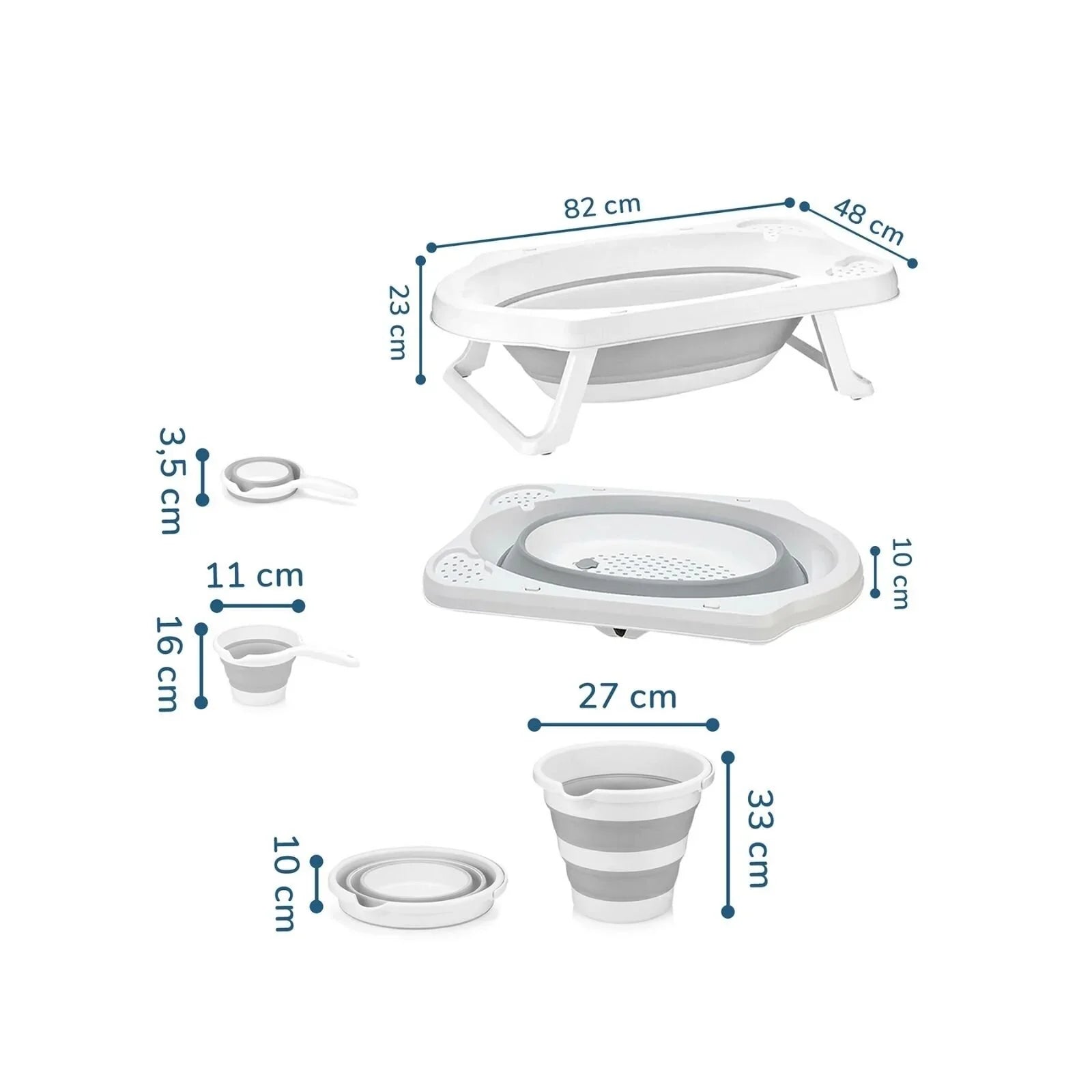 baby plus Foldable Bathtub Set - 3 Pcs