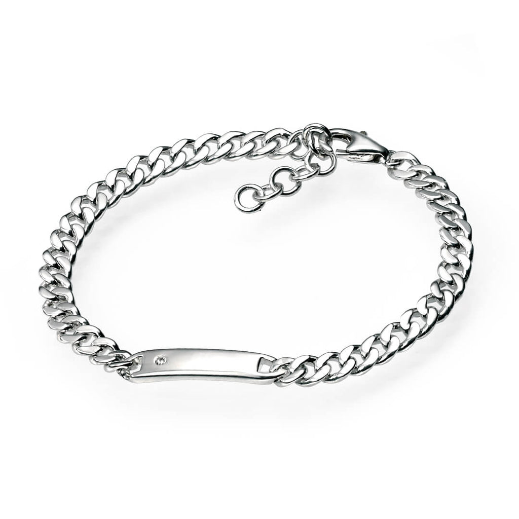 D For Diamond ID Bar Bracelet with Diamond