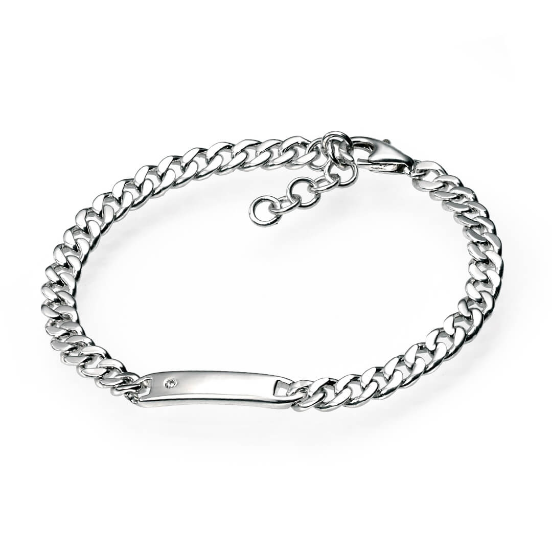 D For Diamond ID Bar Bracelet with Diamond
