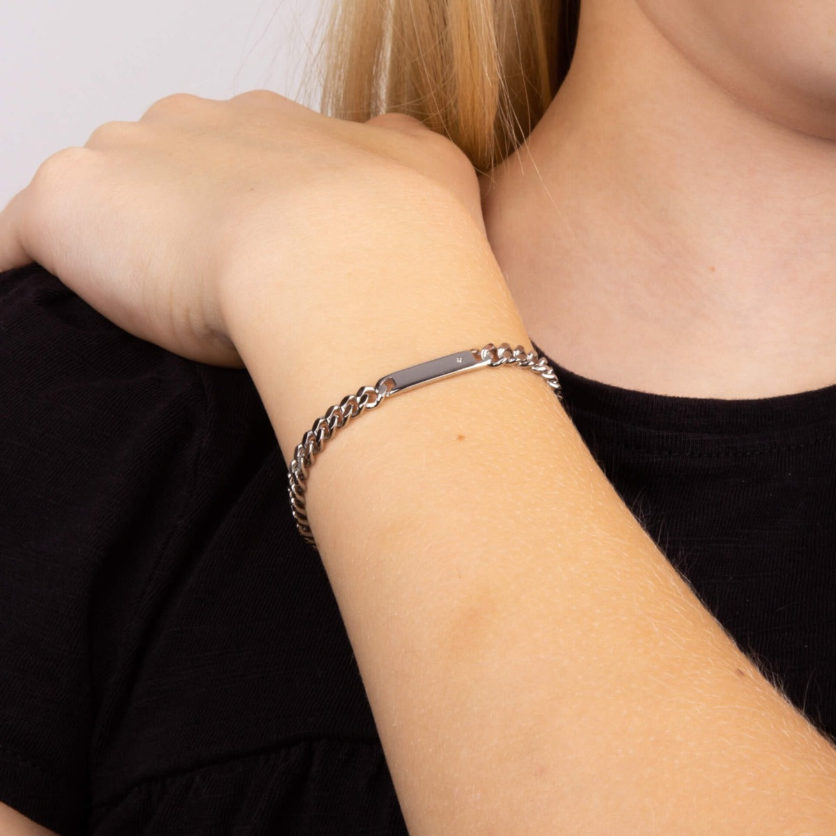 D For Diamond ID Bar Bracelet with Diamond