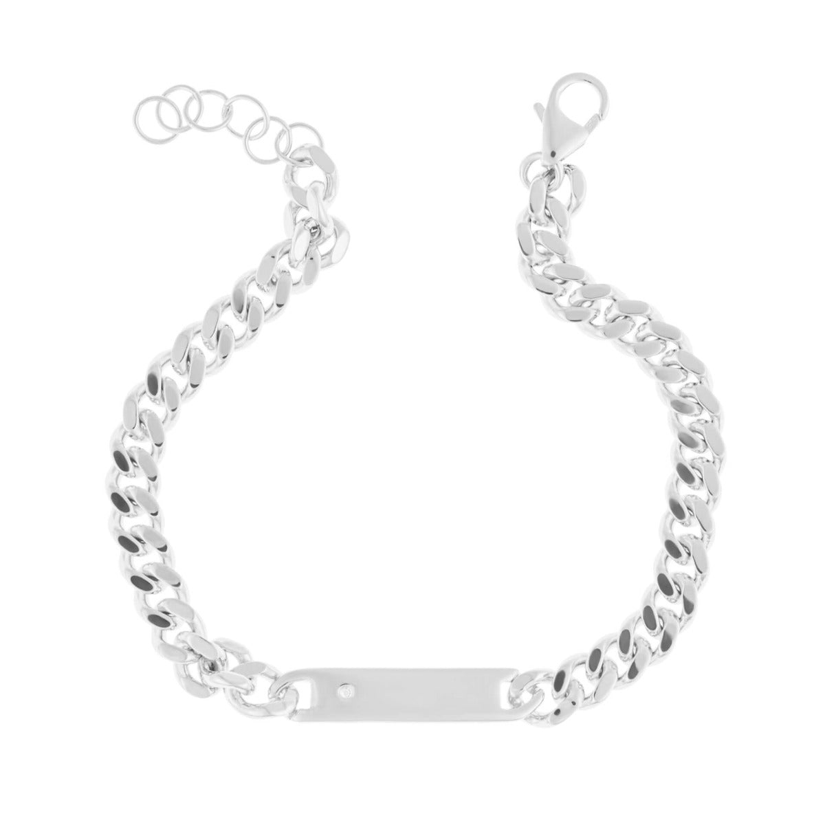 D For Diamond ID Bar Bracelet with Diamond