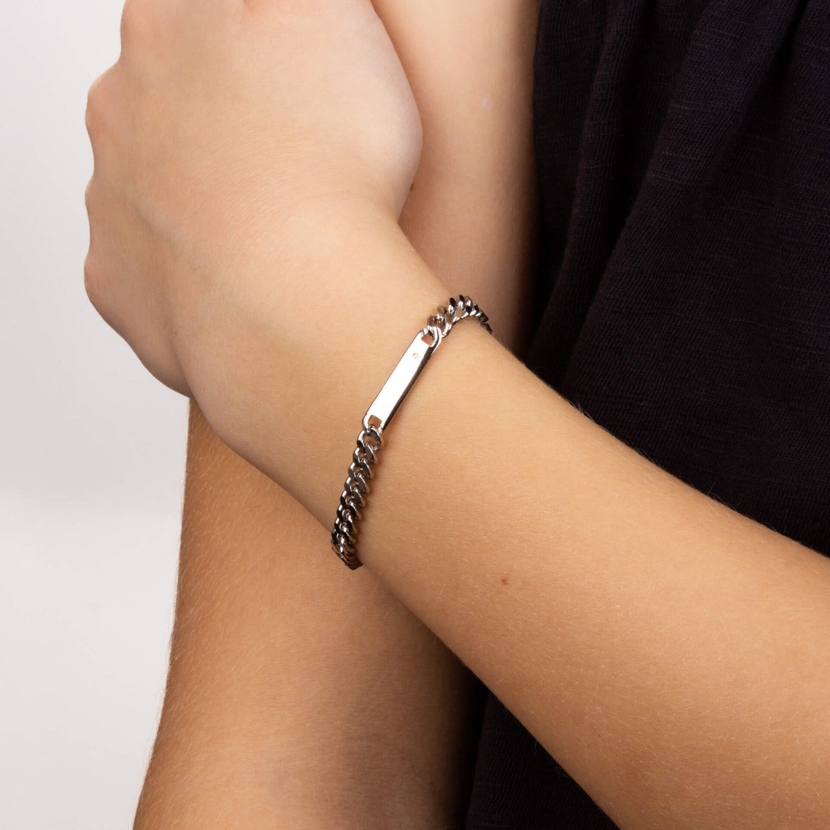 D For Diamond ID Bar Bracelet with Diamond