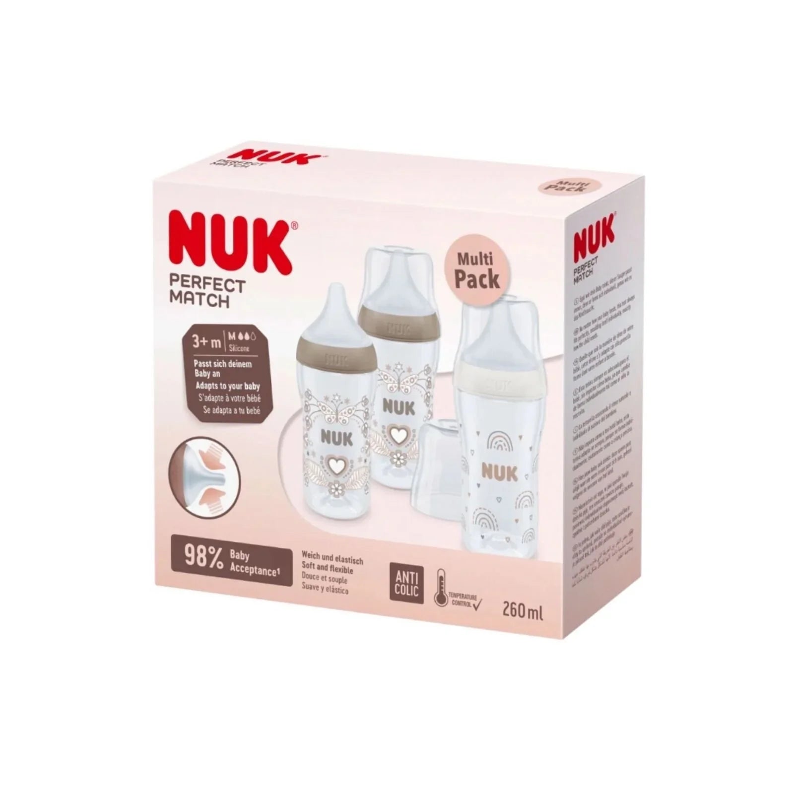 NUK Anti-Colic Perfect Match 260ml - Pack of 3