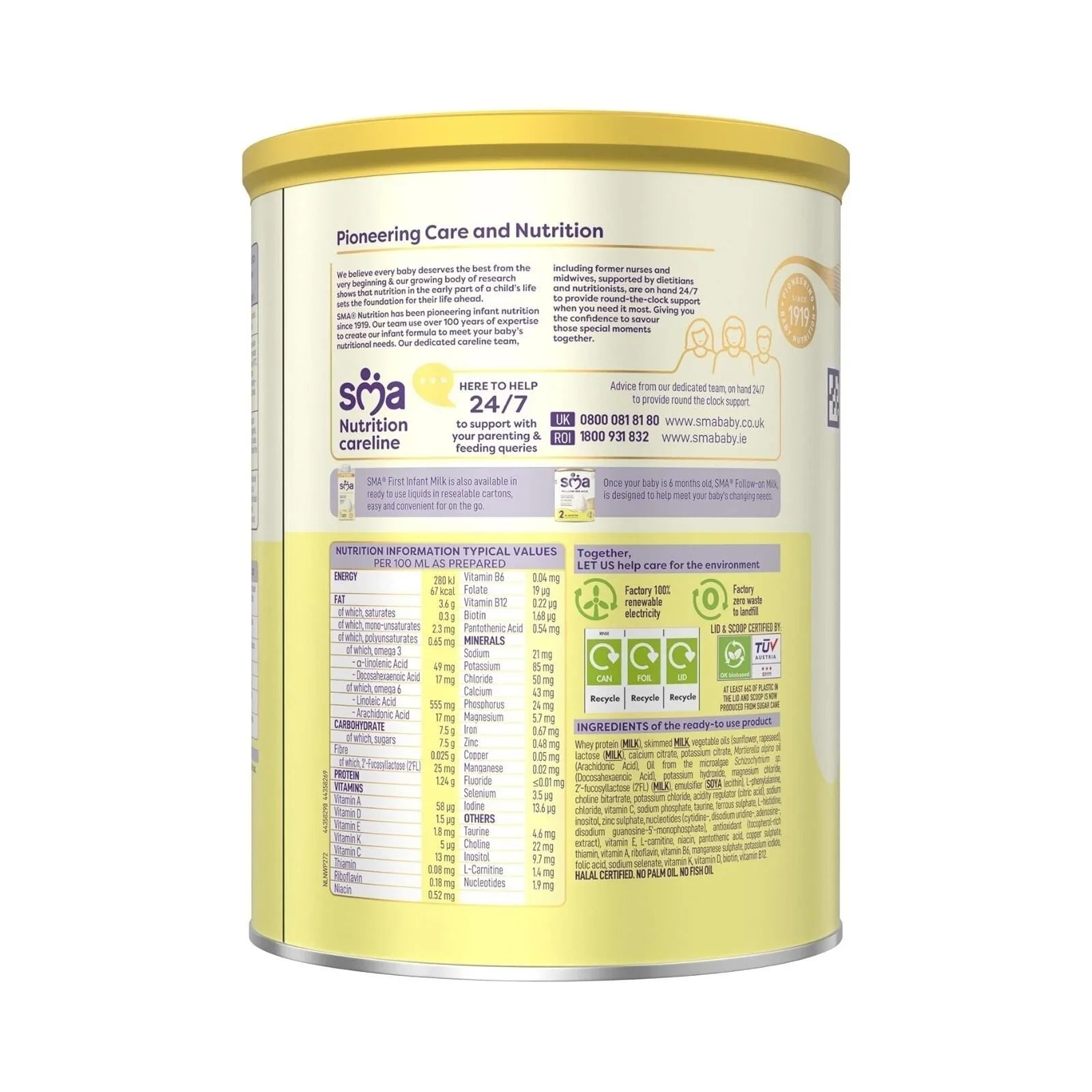 SMA Pro 1 First Infant Milk Formula - from Birth 800g