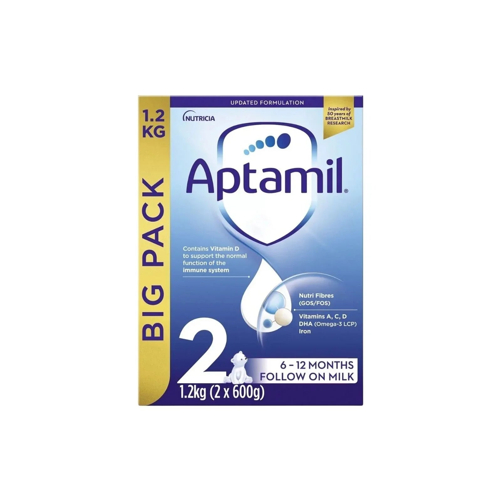 Aptamil 2 Follow On Milk Formula - 6-12 months 1.2kg (2x600g)