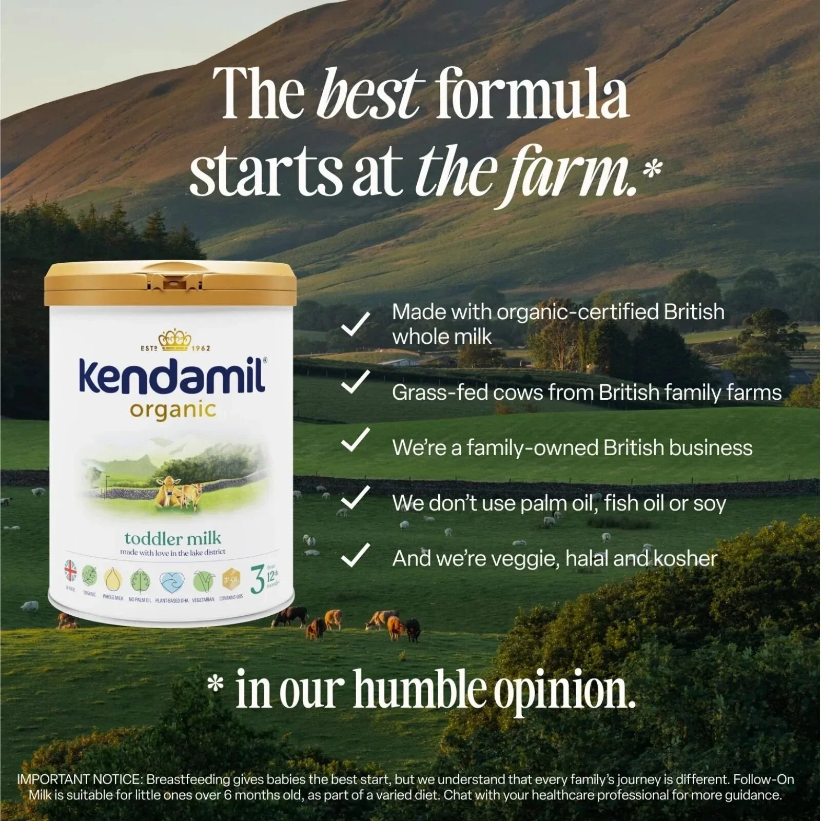 Kendamil Stage 3 Organic Infant Milk Formula - 12-36 months 800g