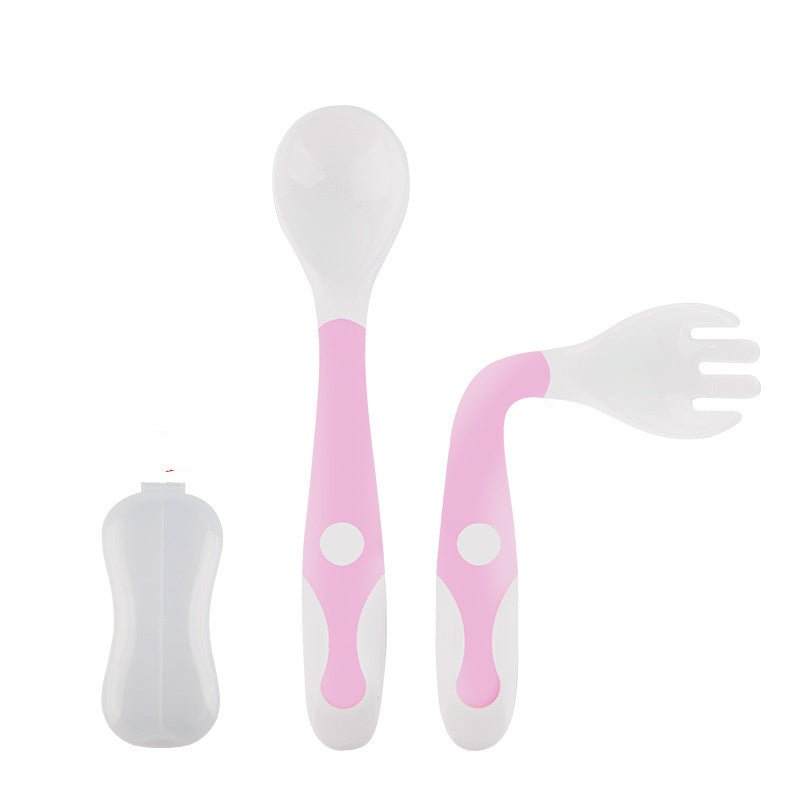 BabbCare Curved Baby Spoon Fork Set - BPA - Free Ergonomic Toddler Utensils - Baby&More