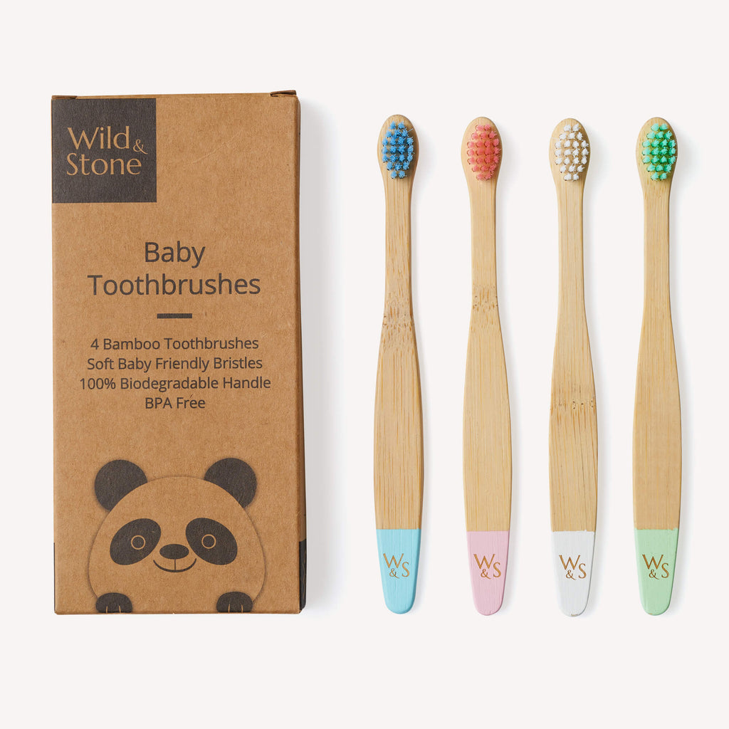 Baby Bamboo Toothbrush - 4 Pack - Extra Soft Bristles - Baby&More