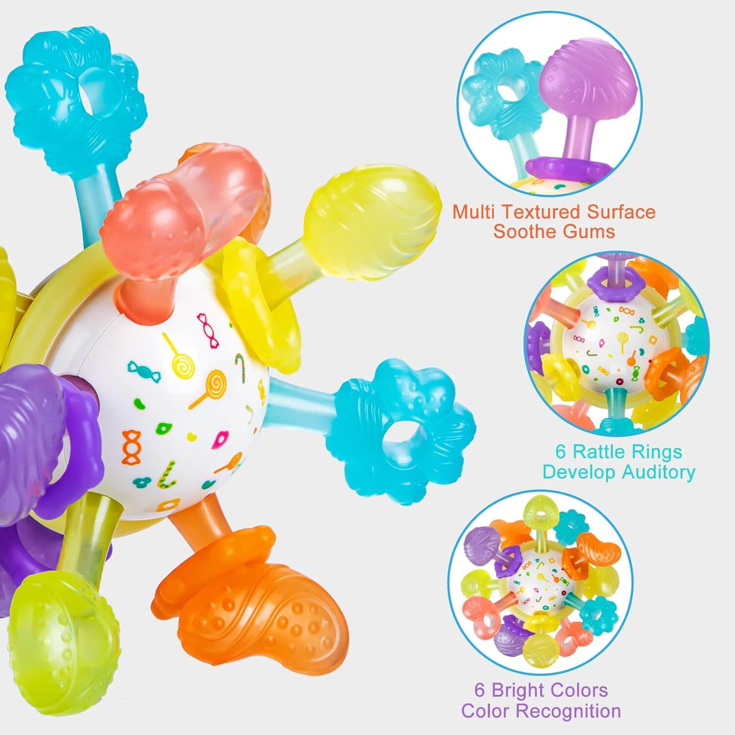 Baby Montessori Sensory Teether Toy - Baby&More