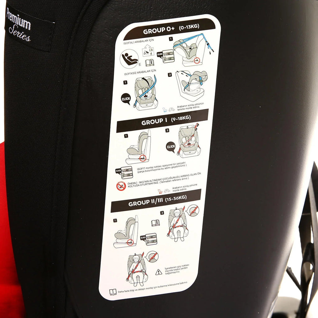 baby plus Orbitfix Group 0+/1/2/3 (Birth to 12 Years) Car Seat - Black Red - Baby&More