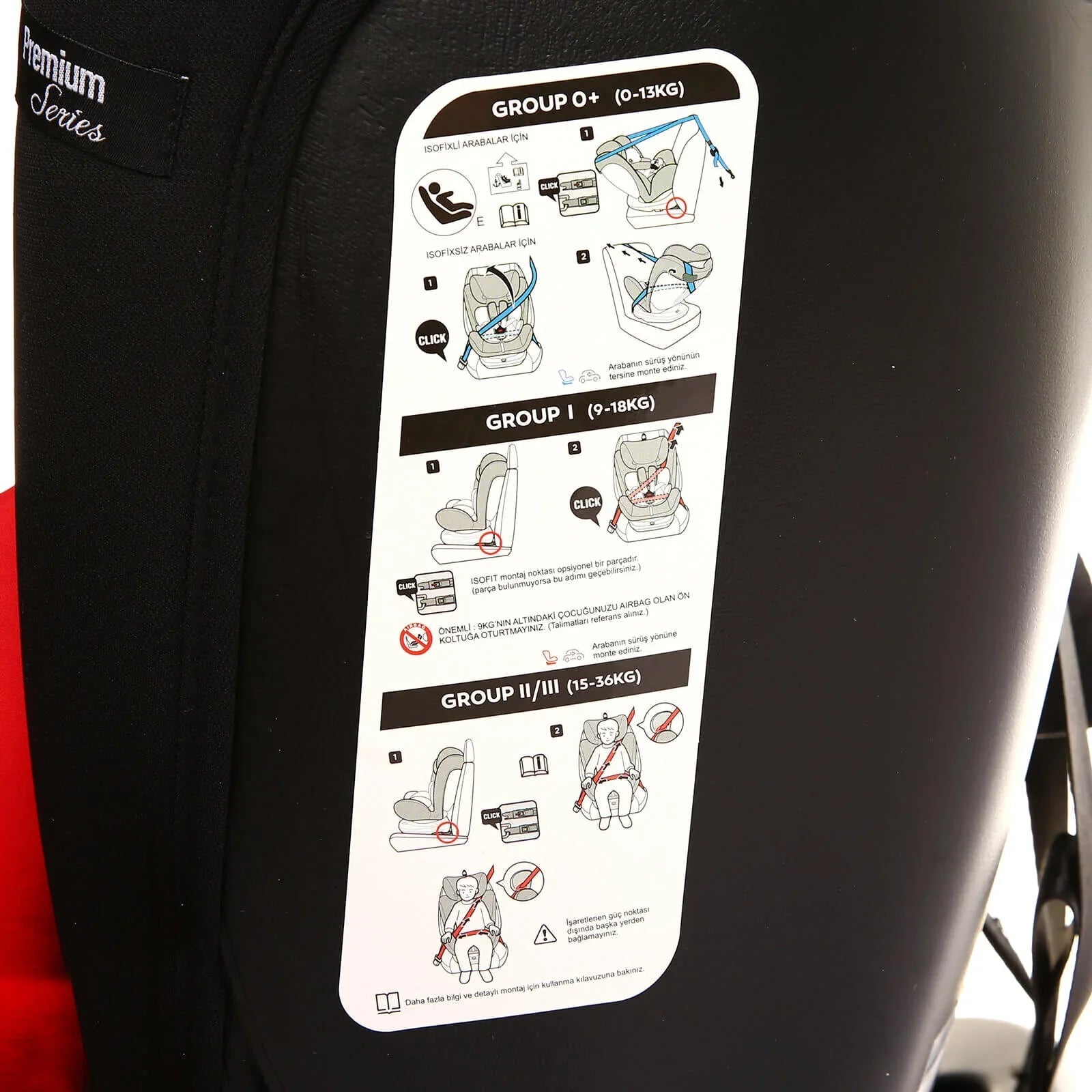 baby plus Orbitfix Group 0+/1/2/3 (Birth to 12 Years) Car Seat - Black Red - Baby&More