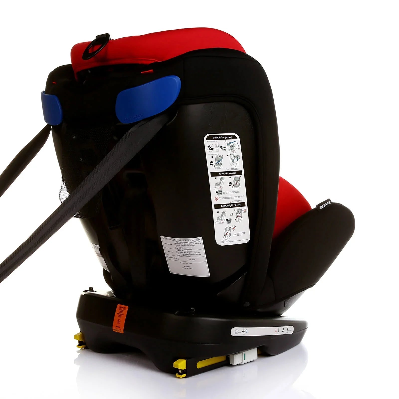 baby plus Orbitfix Group 0+/1/2/3 (Birth to 12 Years) Car Seat - Black Red - Baby&More