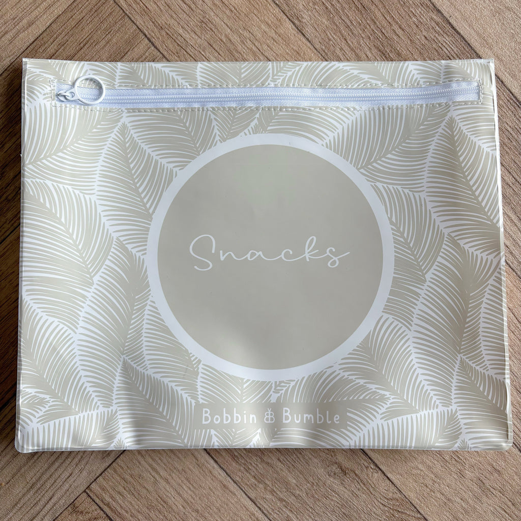 Bobbin and Bumble Hospital Bag Organiser Pouches - Unisex Beige Leaf Print