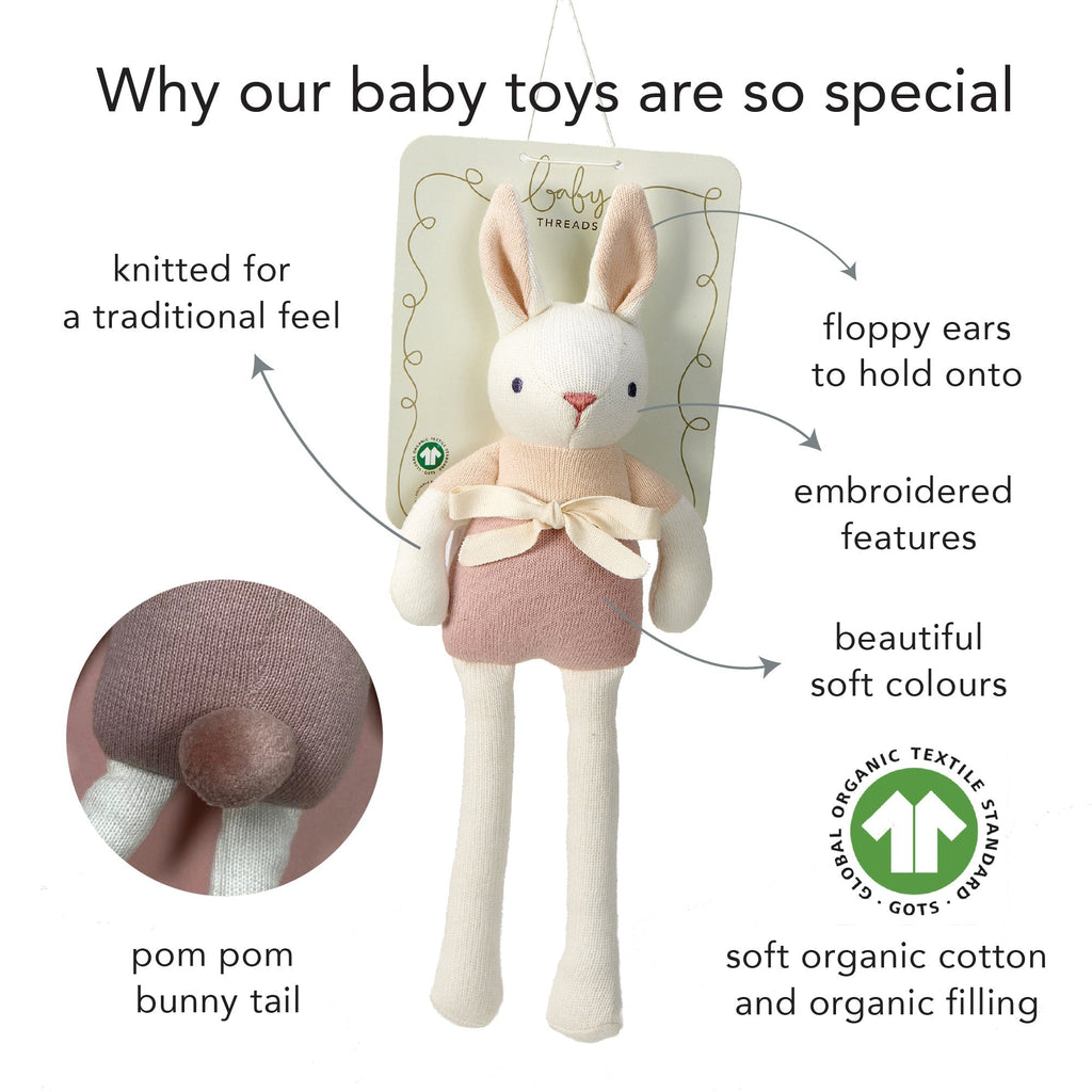 Baby Threads Cream Bunny Doll - Baby&More