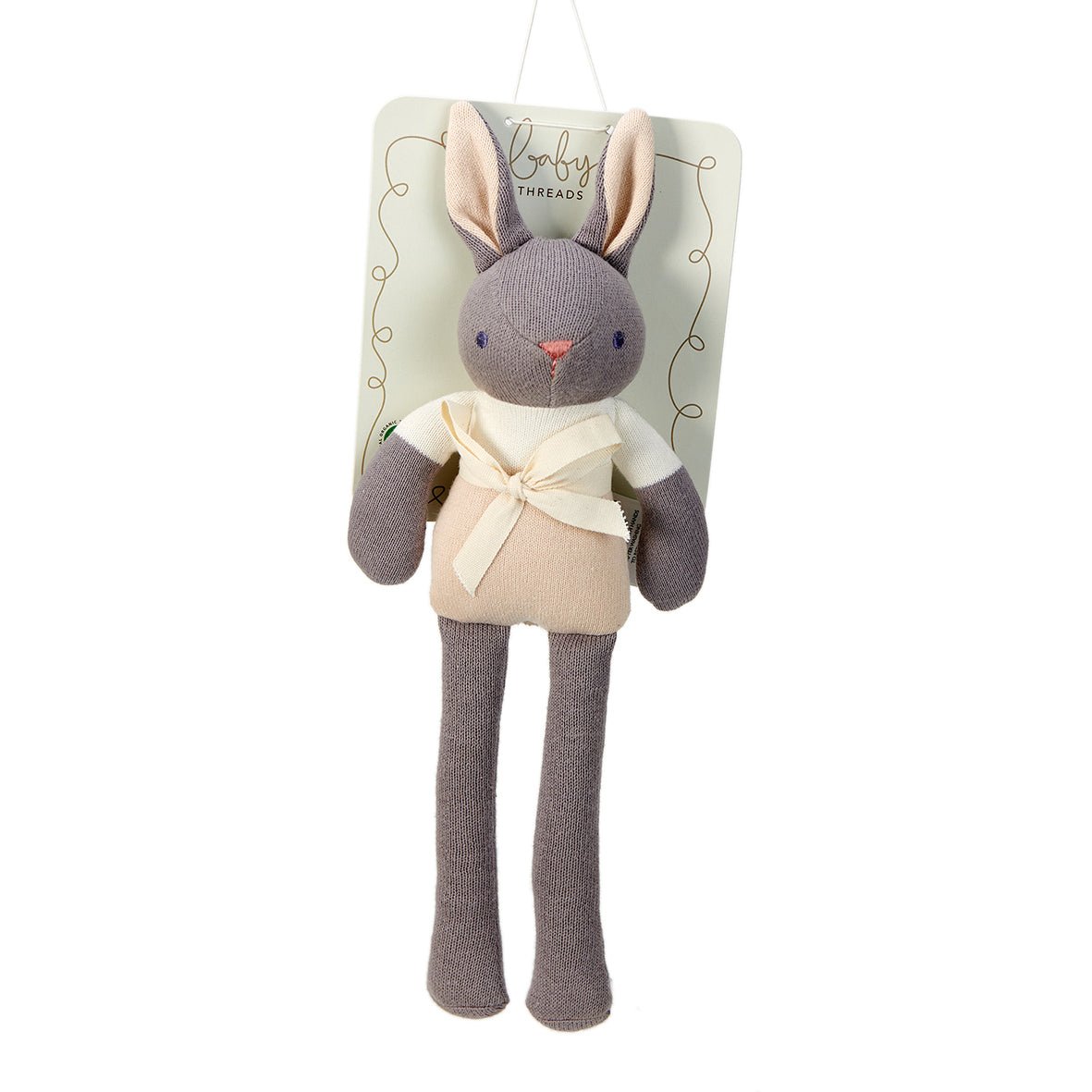 Baby Threads Grey Bunny Doll - Baby&More