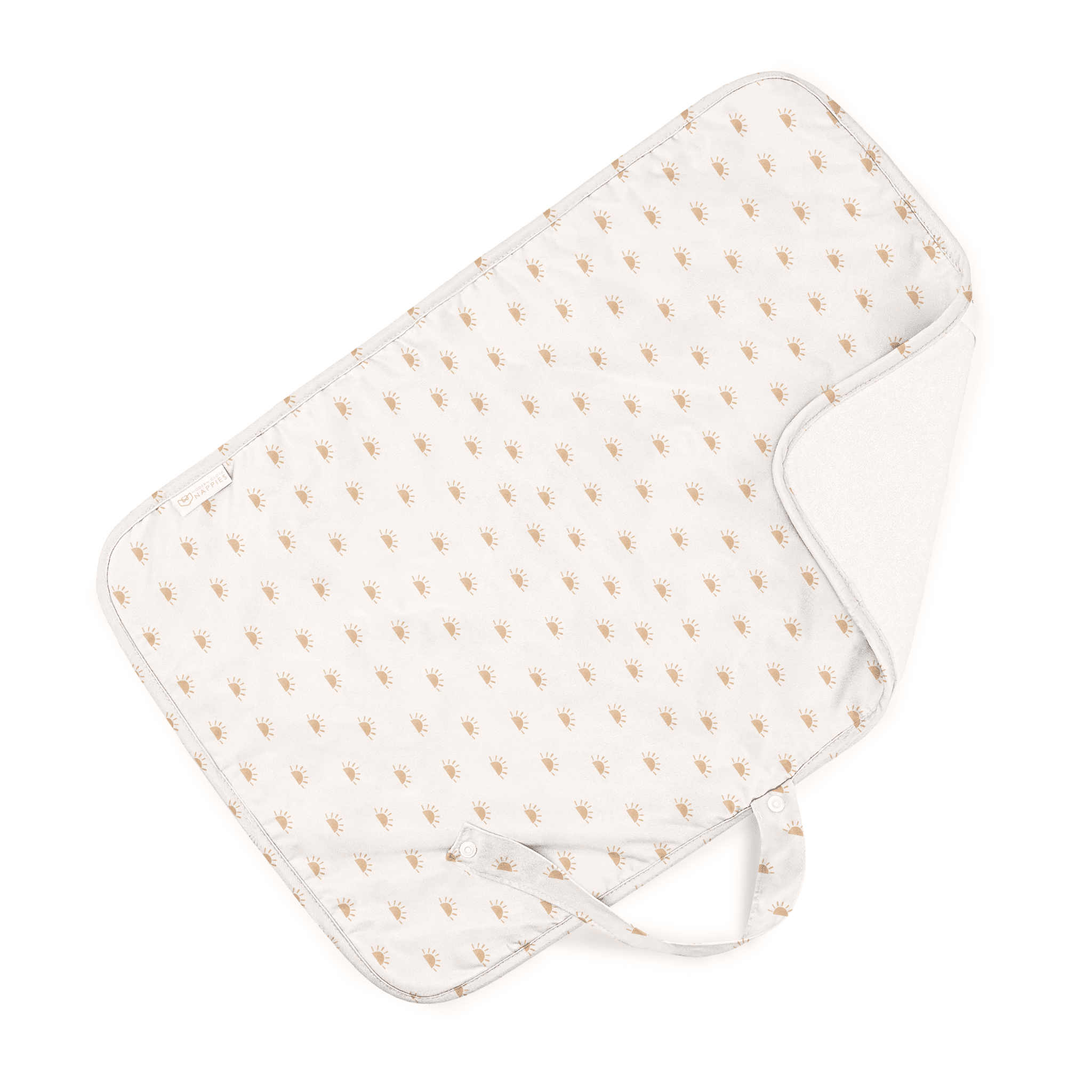 Baby Travel Changing Mats - Sunnies White with Camel - Baby&More